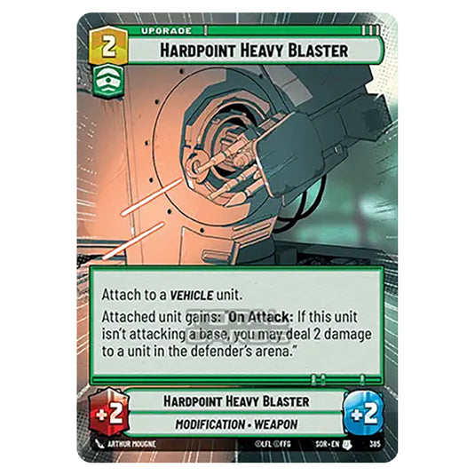 Star Wars Unlimited - Spark of Rebellion - Hardpoint Heavy Blaster (Uncommon) - 385 (Hyperspace)