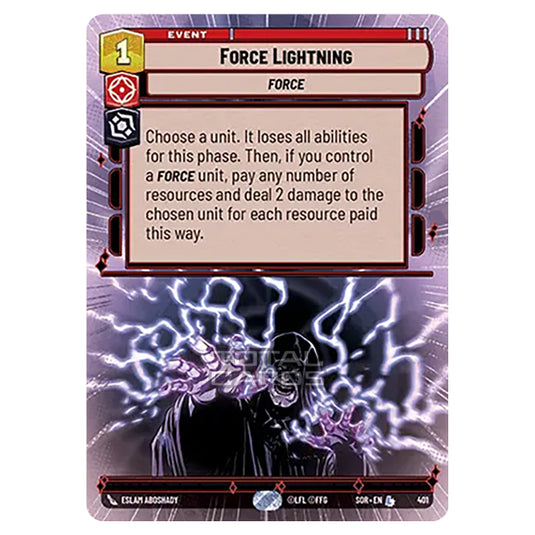 Star Wars Unlimited - Spark of Rebellion - Force Lightning (Legendary) - 401 (Hyperspace)