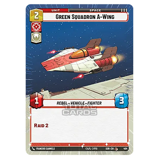 Star Wars Unlimited - Spark of Rebellion - Green Squadron A-Wing (Common) - 404 (Hyperspace)