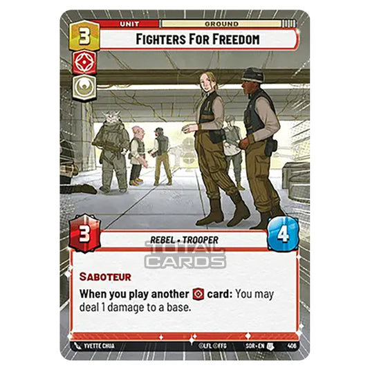 Star Wars Unlimited - Spark of Rebellion - Fighters for Freedom (Uncommon) - 406 (Hyperspace)