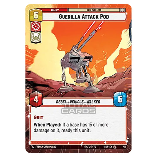 Star Wars Unlimited - Spark of Rebellion - Guerilla Attack Pod (Common) - 411 (Hyperspace)