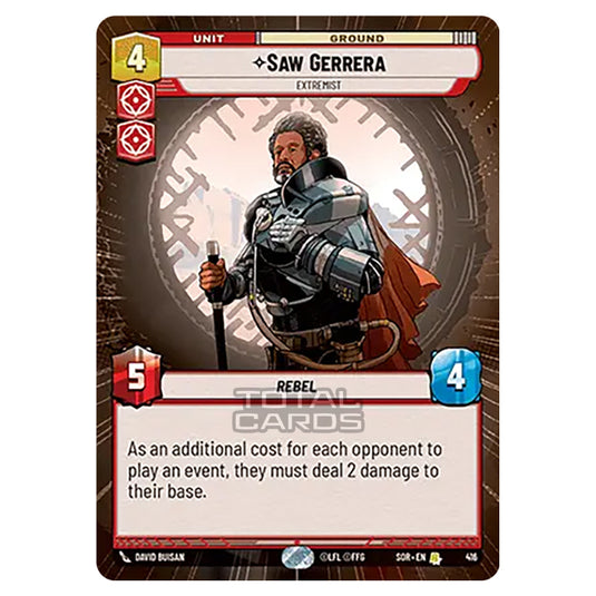 Star Wars Unlimited - Spark of Rebellion - Saw Gerrera (Rare) - 416 (Hyperspace)