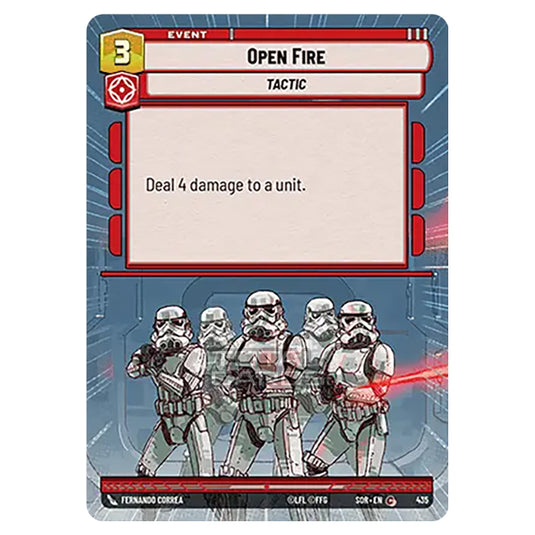 Star Wars Unlimited - Spark of Rebellion - Open Fire (Common) - 435 (Hyperspace)