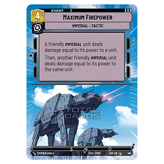 Star Wars Unlimited - Spark of Rebellion - Maximum Firepower (Common) - 494 (Hyperspace)