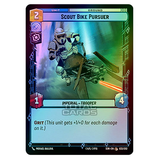 Star Wars Unlimited - Spark of Rebellion - Scout Bike Pursuer (Common) - 032/252 (Foil)