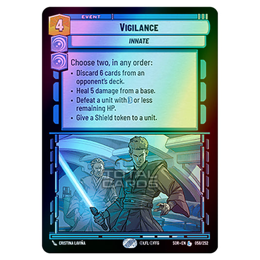 Star Wars Unlimited - Spark of Rebellion - Vigilance (Legendary) - 058/252 (Foil)