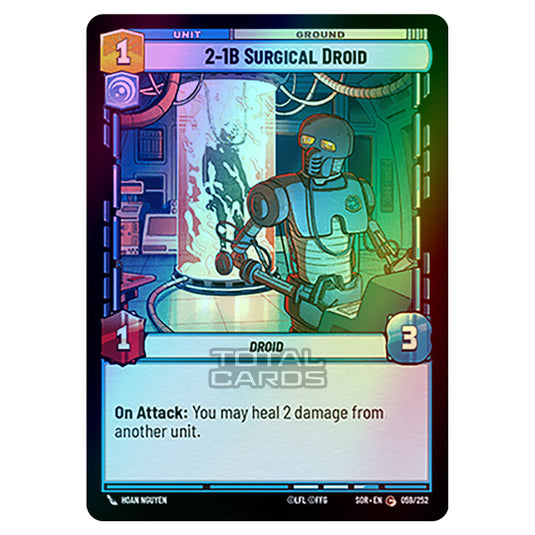 Star Wars Unlimited - Spark of Rebellion - 2-1B Surgical Droid (Common) - 059/252 (Foil)