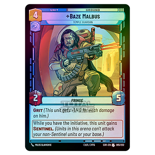 Star Wars Unlimited - Spark of Rebellion - Baze Malbus (Uncommon) - 065/252 (Foil)