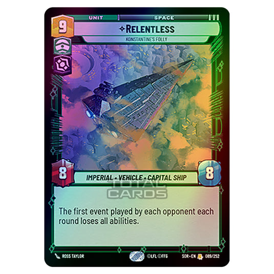 Star Wars Unlimited - Spark of Rebellion - Relentless (Rare) - 089/252 (Foil)