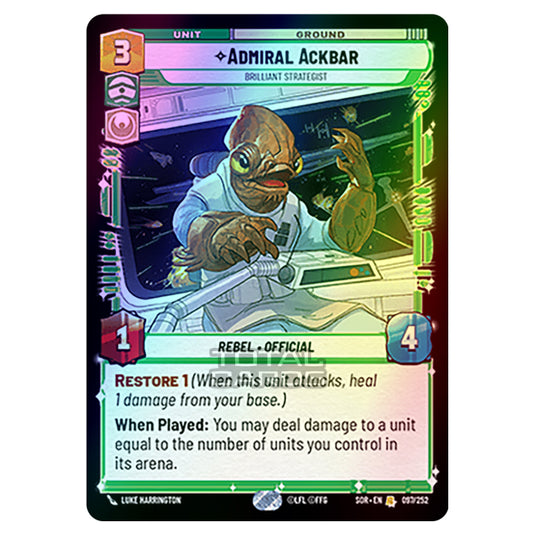 Star Wars Unlimited - Spark of Rebellion - Admiral Ackbar (Rare) - 097/252 (Foil)