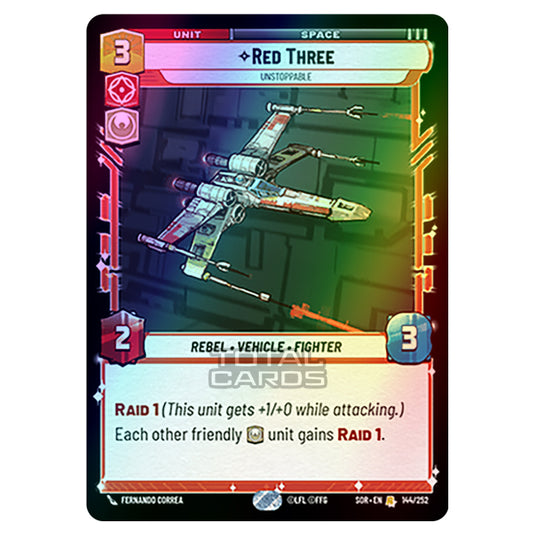 Star Wars Unlimited - Spark of Rebellion - Red Three (Rare) - 144/252 (Foil)