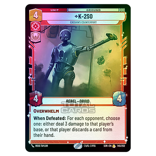 Star Wars Unlimited - Spark of Rebellion - K-2SO (Rare) - 145/252 (Foil)