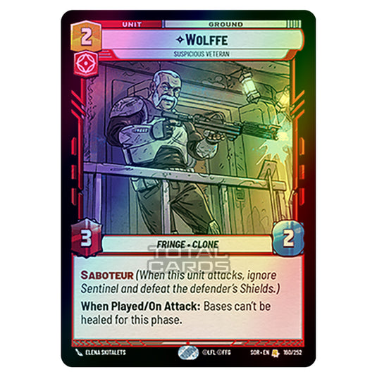 Star Wars Unlimited - Spark of Rebellion - Wolffe (Rare) - 160/252 (Foil)