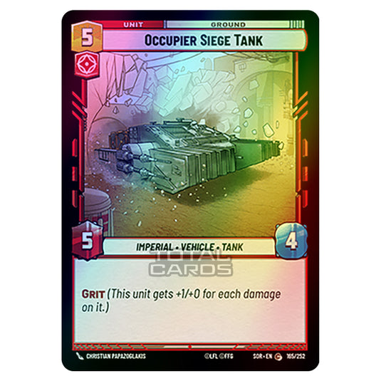 Star Wars Unlimited - Spark of Rebellion - Occupier Siege Tank (Common) - 165/252 (Foil)