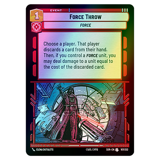 Star Wars Unlimited - Spark of Rebellion - Force Throw (Uncommon) - 167/252 (Foil)