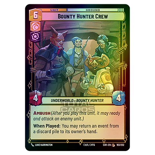 Star Wars Unlimited - Spark of Rebellion - Bounty Hunter Crew (Common) - 183/252 (Foil)