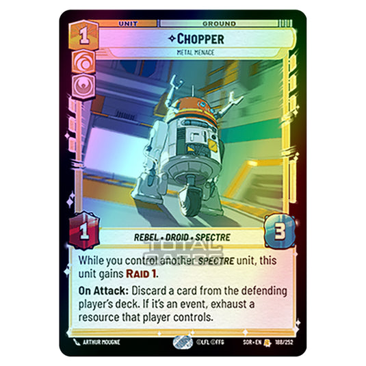 Star Wars Unlimited - Spark of Rebellion - Chopper (Rare) - 188/252 (Foil)