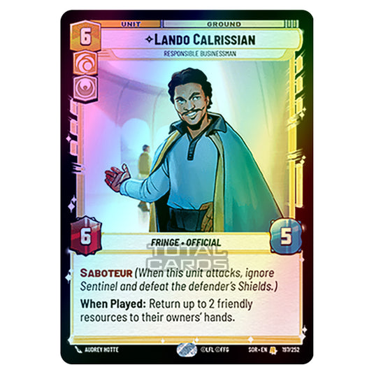 Star Wars Unlimited - Spark of Rebellion - Lando Calrissian (Rare) - 197/252 (Foil)