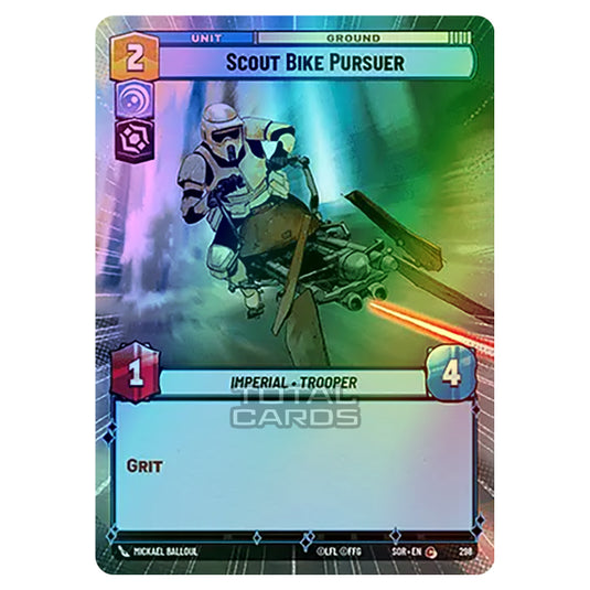 Star Wars Unlimited - Spark of Rebellion - Scout Bike Pursuer (Common) - 298 (Hyperspace Foil)