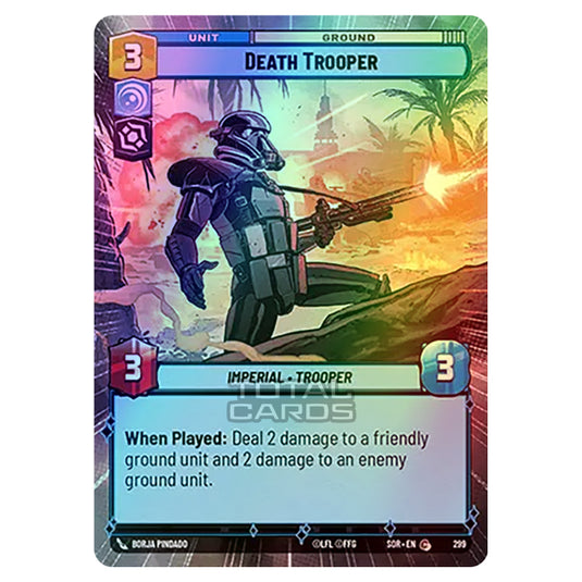 Star Wars Unlimited - Spark of Rebellion - Death Trooper (Common) - 299 (Hyperspace Foil)