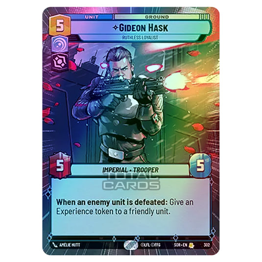 Star Wars Unlimited - Spark of Rebellion - Gideon Hask (Rare) - 302 (Hyperspace Foil)