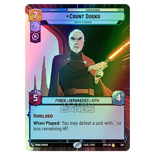 Star Wars Unlimited - Spark of Rebellion - Count Dooku (Rare) - 304 (Hyperspace Foil)
