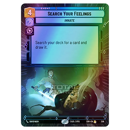 Star Wars Unlimited - Spark of Rebellion - Search Your Feelings (Rare) - 308 (Hyperspace Foil)