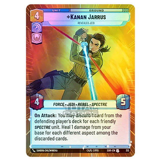 Star Wars Unlimited - Spark of Rebellion - Kanan Jarrus (Uncommon) - 313 (Hyperspace Foil)