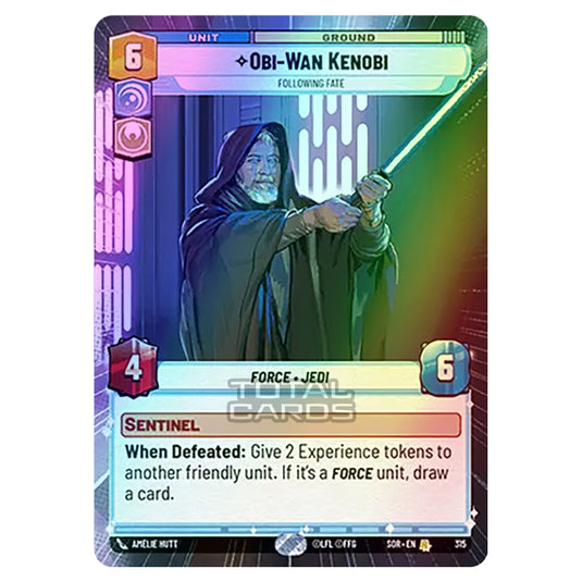 Star Wars Unlimited - Spark of Rebellion - Obi-Wan Kenobi (Rare) - 315 (Hyperspace Foil)