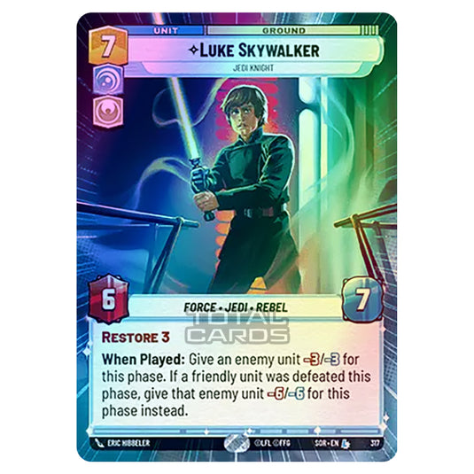 Star Wars Unlimited - Spark of Rebellion - Luke Skywalker (Legendary) - 317 (Hyperspace Foil)