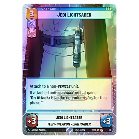 Star Wars Unlimited - Spark of Rebellion - Jedi Lightsaber (Rare) - 319 (Hyperspace Foil)