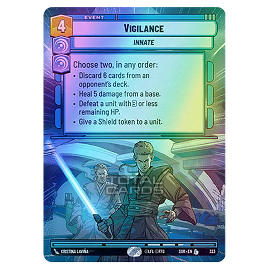 Star Wars Unlimited - Spark of Rebellion - Vigilance (Legendary) - 323 (Hyperspace Foil)