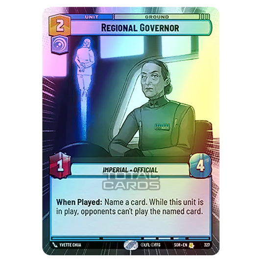 Star Wars Unlimited - Spark of Rebellion - Regional Governor (Rare) - 327 (Hyperspace Foil)