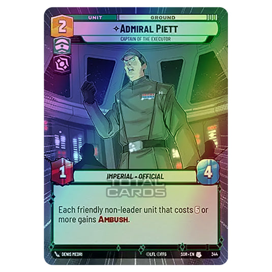 Star Wars Unlimited - Spark of Rebellion - Admiral Piett (Uncommon) - 344 (Hyperspace Foil)