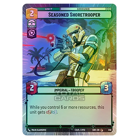 Star Wars Unlimited - Spark of Rebellion - Seasoned Shoretrooper (Common) - 346 (Hyperspace Foil)