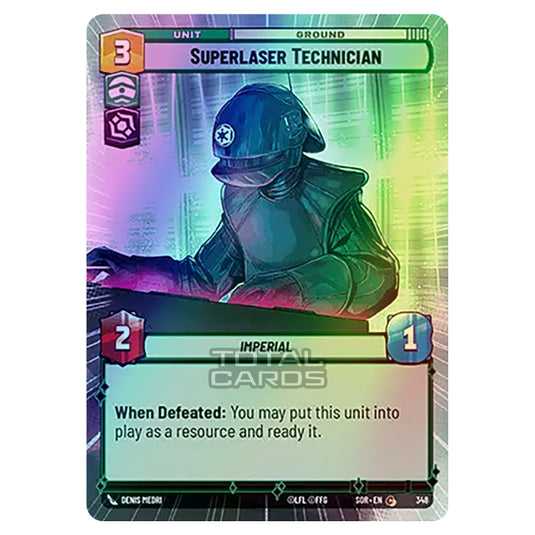 Star Wars Unlimited - Spark of Rebellion - Superlaser Technician (Common) - 348 (Hyperspace Foil)