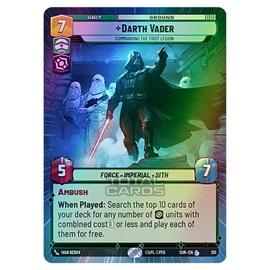 Star Wars Unlimited - Spark of Rebellion - Darth Vader (Legendary) - 351 (Hyperspace Foil)