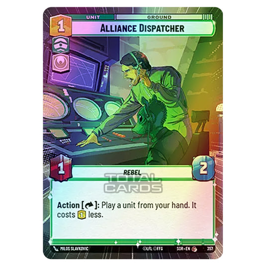 Star Wars Unlimited - Spark of Rebellion - Alliance Dispatcher (Common) - 357 (Hyperspace Foil)