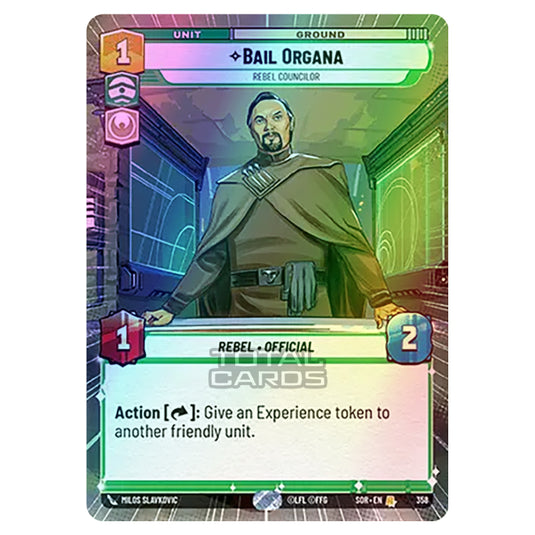 Star Wars Unlimited - Spark of Rebellion - Bail Organa (Rare) - 358 (Hyperspace Foil)