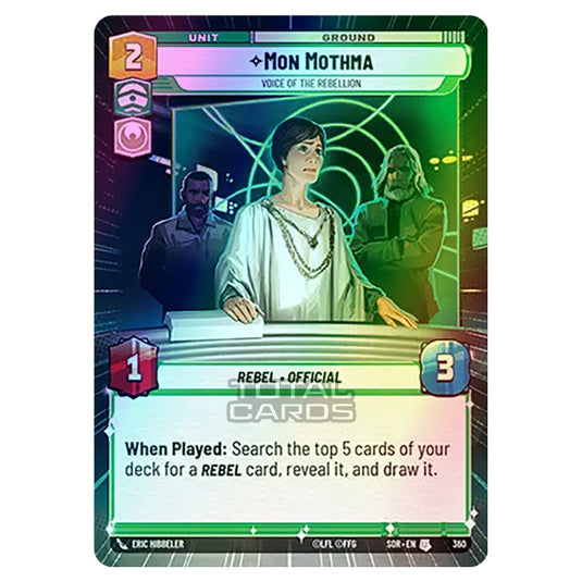 Star Wars Unlimited - Spark of Rebellion - Mon Mothma (Uncommon) - 360 (Hyperspace Foil)