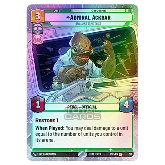 Star Wars Unlimited - Spark of Rebellion - Admiral Ackbar (Rare) - 361 (Hyperspace Foil)