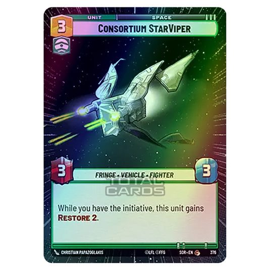 Star Wars Unlimited - Spark of Rebellion - Consortium StarViper (Common) - 376 (Hyperspace Foil)