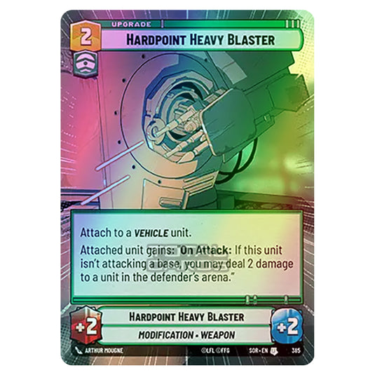 Star Wars Unlimited - Spark of Rebellion - Hardpoint Heavy Blaster (Uncommon) - 385 (Hyperspace Foil)