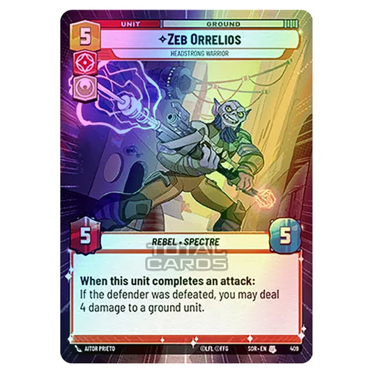 Star Wars Unlimited - Spark of Rebellion - Zeb Orrelios (Uncommon) - 409 (Hyperspace Foil)