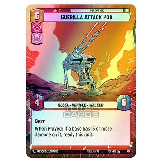 Star Wars Unlimited - Spark of Rebellion - Guerilla Attack Pod (Common) - 411 (Hyperspace Foil)