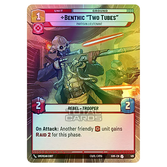 Star Wars Unlimited - Spark of Rebellion - Benthic "Two Tubes" (Uncommon) - 419 (Hyperspace Foil)