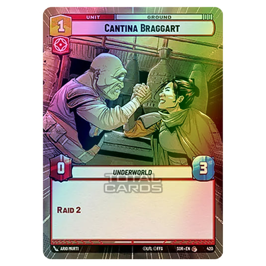 Star Wars Unlimited - Spark of Rebellion - Cantina Braggart (Common) - 420 (Hyperspace Foil)