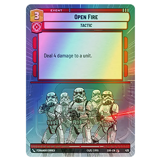 Star Wars Unlimited - Spark of Rebellion - Open Fire (Common) - 435 (Hyperspace Foil)