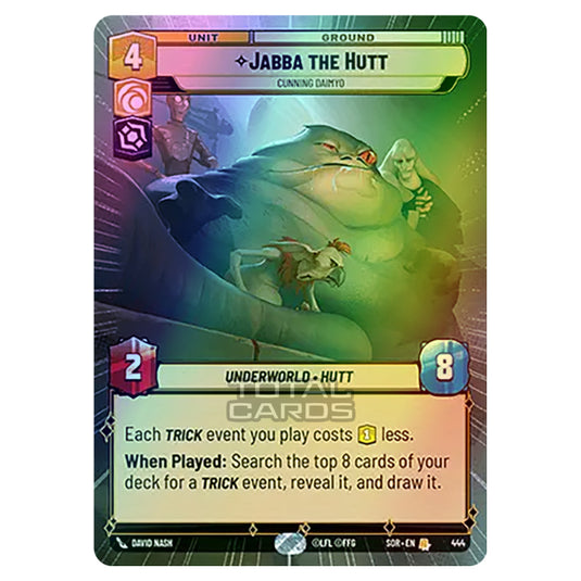 Star Wars Unlimited - Spark of Rebellion - Jabba the Hutt (Rare) - 444 (Hyperspace Foil)