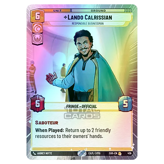 Star Wars Unlimited - Spark of Rebellion - Lando Calrissian (Rare) - 459 (Hyperspace Foil)
